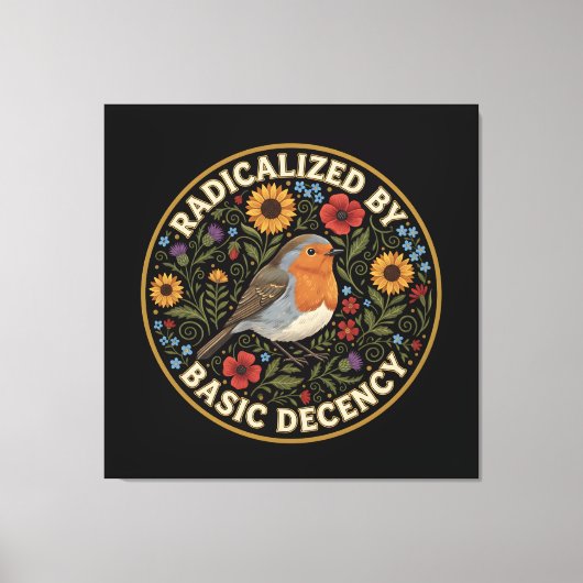 Radicalized by Basic Decency Birds lovers キャンバスプリント (正面)