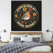 Radicalized by Basic Decency Birds lovers キャンバスプリント (インサイチュ (寝室))