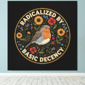 Radicalized by Basic Decency Birds lovers キャンバスプリント (インサイチュ (ウッドフロア))