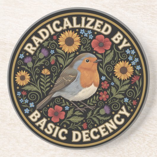 Radicalized by Basic Decency Birds lovers コースター (正面)