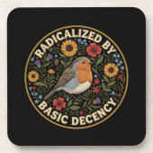 Radicalized by Basic Decency Birds lovers コースター (正面)