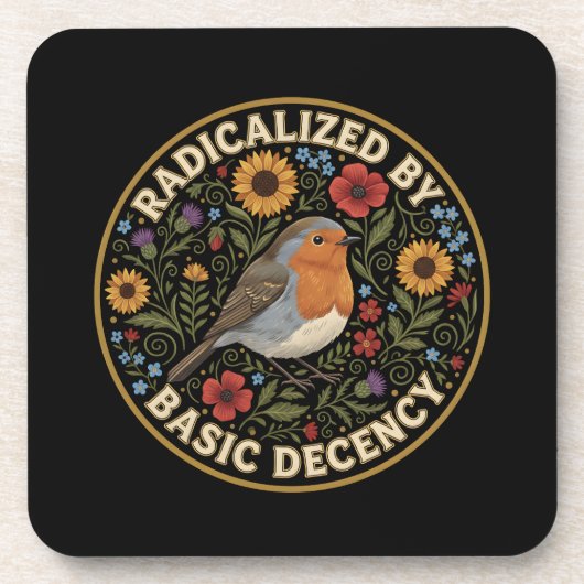 Radicalized by Basic Decency Birds lovers コースター (正面)