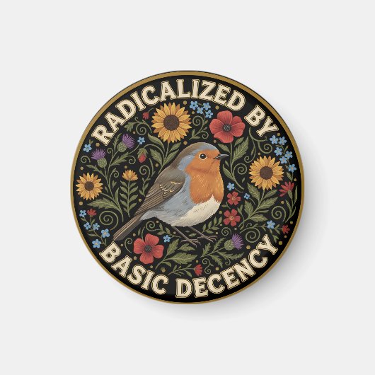 Radicalized by Basic Decency Birds lovers マグネット (正面)