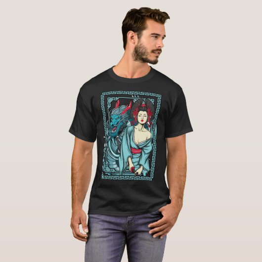 Radio Cool Geisha Dragon Tシャツ (正面フル)