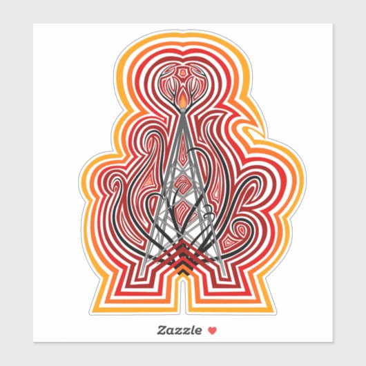 Radio Tower Graphic Ripples シール (シート)