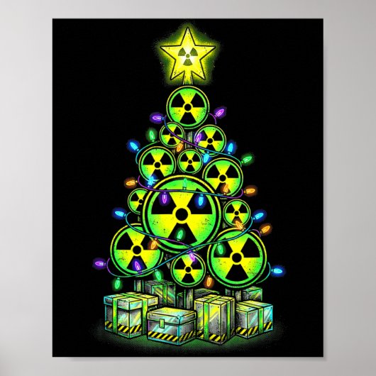 Radioactive Christmas Tree Graphic Nuclear Warning ポスター (正面)
