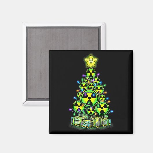 Radioactive Christmas Tree Graphic Nuclear Warning マグネット (正面/裏面)