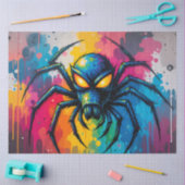 Radioactive Neon Spider Graffiti Decoupage Paper 薄葉紙 (クラフト)