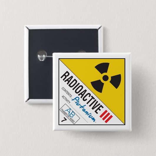 Radioactive - Plutonium 缶バッジ (正面&裏面)