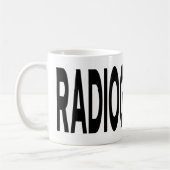 RADIOGRAPHER ブラックタイポグラフィ コーヒーマグカップ (左)