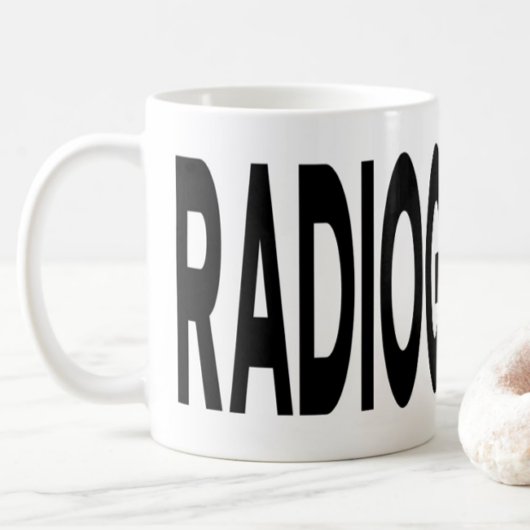 RADIOGRAPHER ブラックタイポグラフィ コーヒーマグカップ