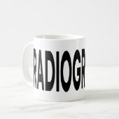 RADIOGRAPHY Black Typography  Mug コーヒーマグカップ (正面左)