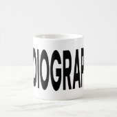 RADIOGRAPHY Black Typography  Mug コーヒーマグカップ (中央)