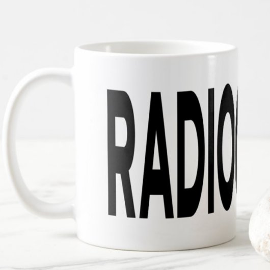 RADIOGRAPHY Black Typography  Mug コーヒーマグカップ