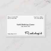 Radiologist Radiology Business Card 名刺 (正面)