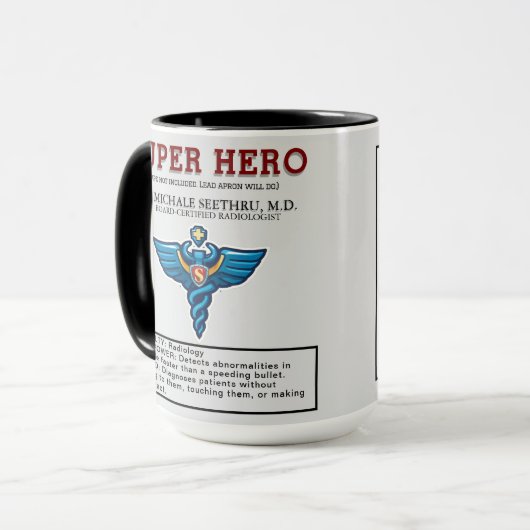Radiologist Superhero – Funny Medical Gift マグカップ (正面左)