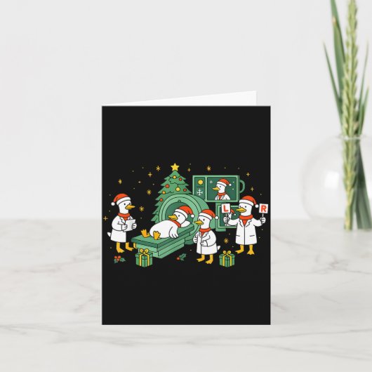 Radiology Funny Goose Ct Scan Christmas Xray Nurse カード (正面)