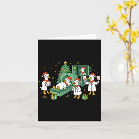 Radiology Funny Goose Ct Scan Christmas Xray Nurse カード (黄色い花)