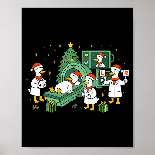 Radiology Funny Goose Ct Scan Christmas Xray Nurse ポスター (正面)