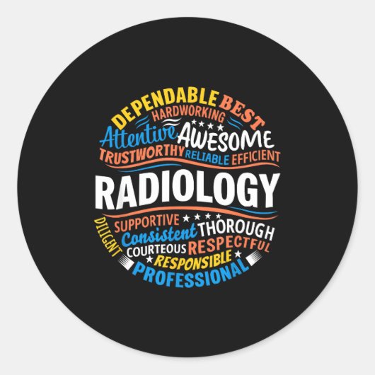 Radiology Funny Rad Tech Week Appreciation Radiolo ラウンドシール (正面)