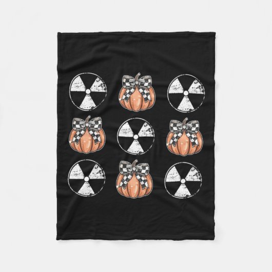 Radiology Pumpkin Coquette Fall Autumn Xray Tech H フリースブランケット (正面)