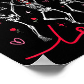 Radiology Radiate Rad Tech Valentine Skeleton Hear ポスター (角)