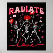 Radiology Radiate Rad Tech Valentine Skeleton Hear ポスター (正面)