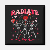 Radiology Radiate Rad Tech Valentine Skeleton Hear マグネット (正面)