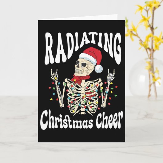 Radiology Radiating Christmas Cheer X-ray Rad Tech カード (黄色い花)