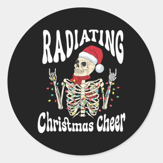 Radiology Radiating Christmas Cheer X-ray Rad Tech ラウンドシール (正面)