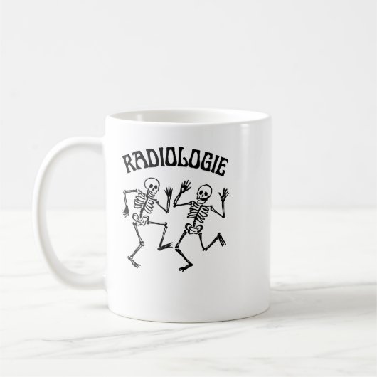 Radiology Skeleton Dance Vintage Humor コーヒーマグカップ (左)