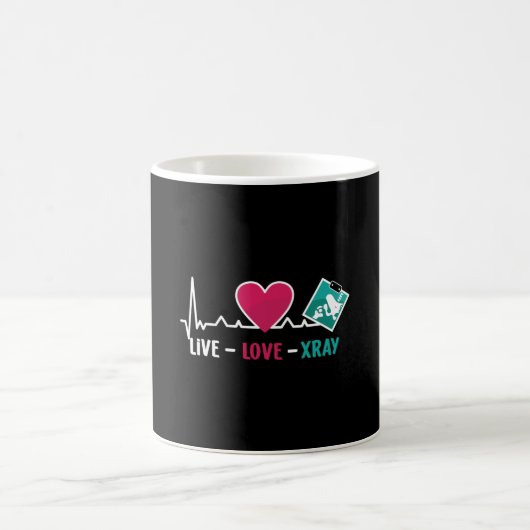 Radiology Tech Live Love Xray Nurse Technologist コーヒーマグカップ (中央)
