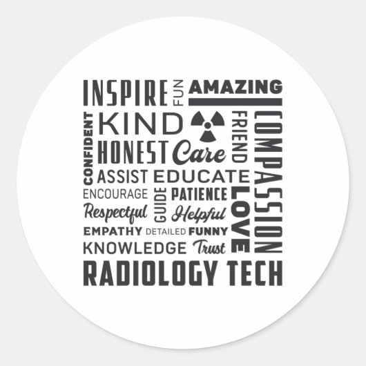Radiology Tech Technologist Rad Tech X-Ray Tech ラウンドシール (正面)
