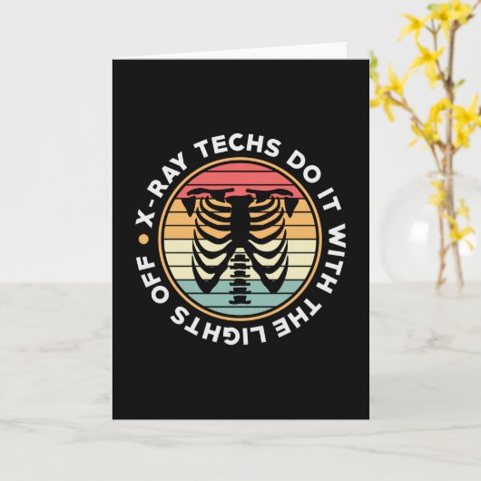 Radiology Tech X-ray Techs Do ItレトロX-ray Tech カード (黄色い花)