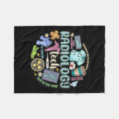 Radiology Technician Christmas Rad Tech X-ray Tech フリースブランケット (正面(横))