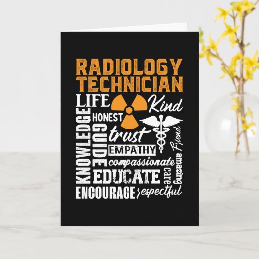 Radiology Technician Rad Tech Technologist Xray カード (黄色い花)