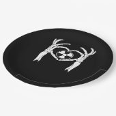 Radiology X-Ray Tech Heart Shaped Skeleton Hands D ペーパープレート (アングル)