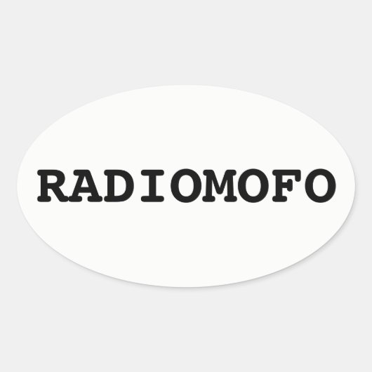 RadioMofoステッカー！ 楕円形シール (正面)