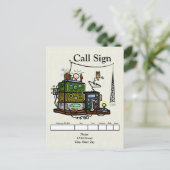 Radios熱狂するとOwl QSLカード ポストカード (スタンド正面)