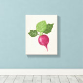 Radish kitchen wall decor (vegetable illustration) キャンバスプリント (インサイチュ (ウッドフロア))