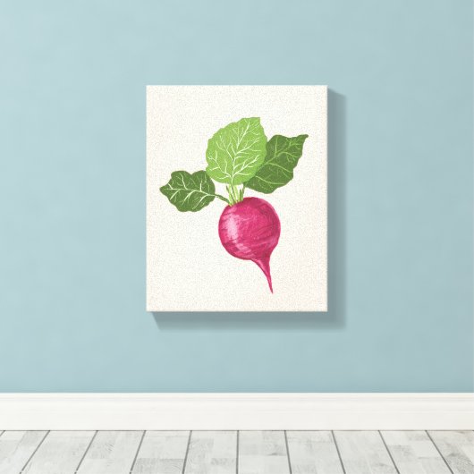 Radish kitchen wall decor (vegetable illustration) キャンバスプリント (インサイチュ (ウッドフロア))