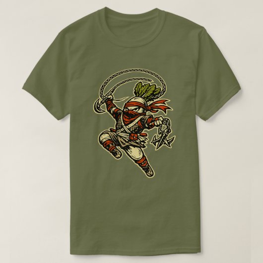 Radish Raider — Funny Daikon Ninja Scout Vintage  Tシャツ (デザイン正面)