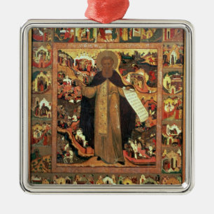 Radoneshの1640年代のSt. Sergiusの生命 メタルオーナメント
