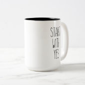 RAE DUNNスタートウィズYesコーヒーマグ ツートーンマグカップ (正面右)