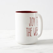 RAE DUNN世界インスパイアのコーヒーマグカップへの喜び ツートーンマグカップ (正面右)