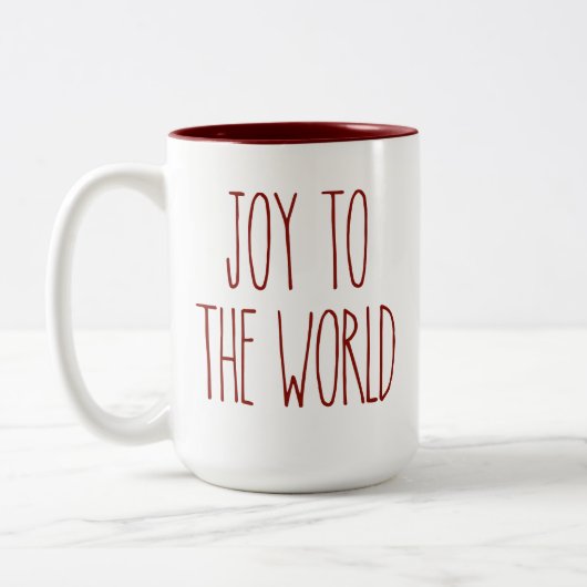 RAE DUNN世界インスパイアのコーヒーマグカップへの喜び ツートーンマグカップ (左)