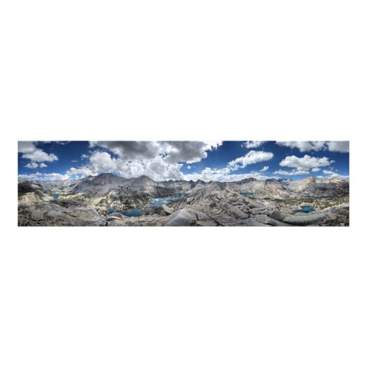 Rae Lakes Panorama from Fin Dome - John Muir Trail フォトプリント (正面)