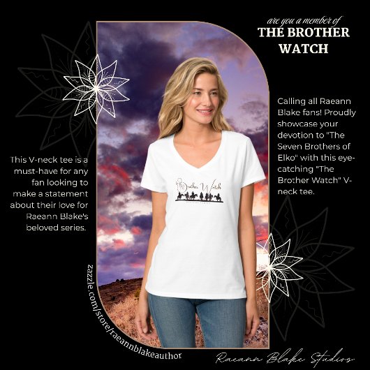 Raeann Blake著「The Brother Watch」VネックTシャツ Tシャツ