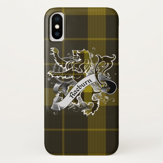 Raeburnのタータンチェックのライオン Case-Mate iPhoneケース (裏面)
