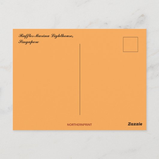 Raffles Marina Lighthouse in Singapore ポストカード (裏面)